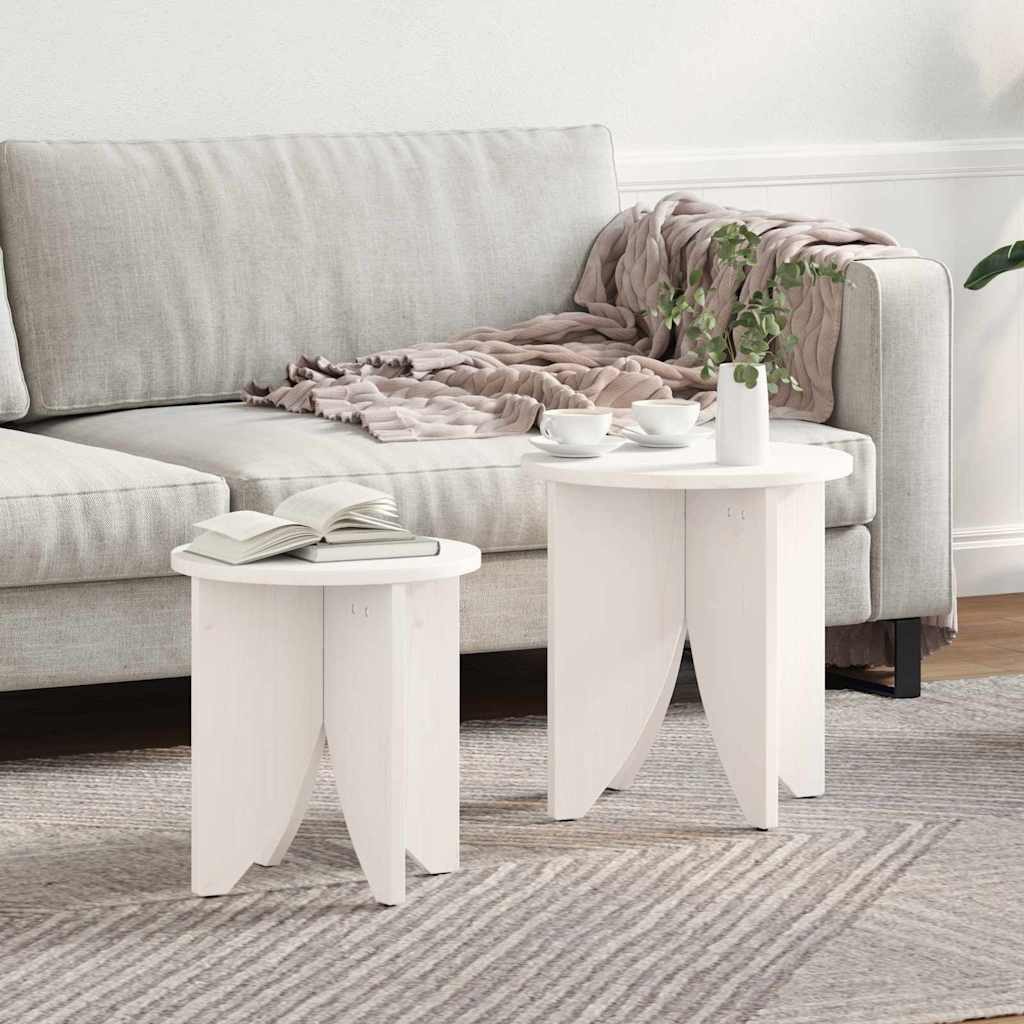 vidaXL Couchtisch Couchtisch 2 stk. Weiß 41,5 x 41,5 x 44 cm (2-St)