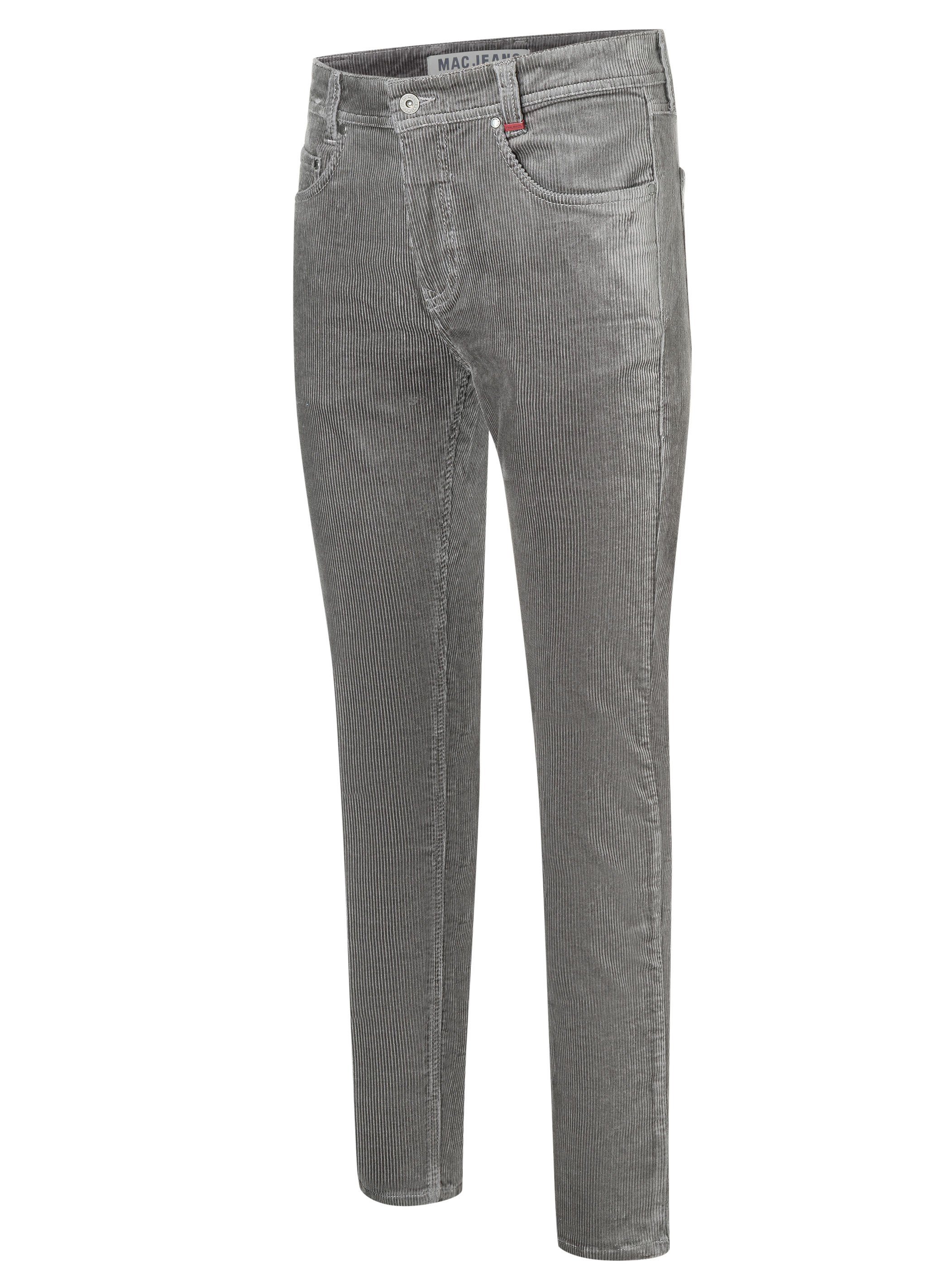 MAC Cordhose Arne 5-Pocket, Stretchanteil Silver mit weicher Cord Grey