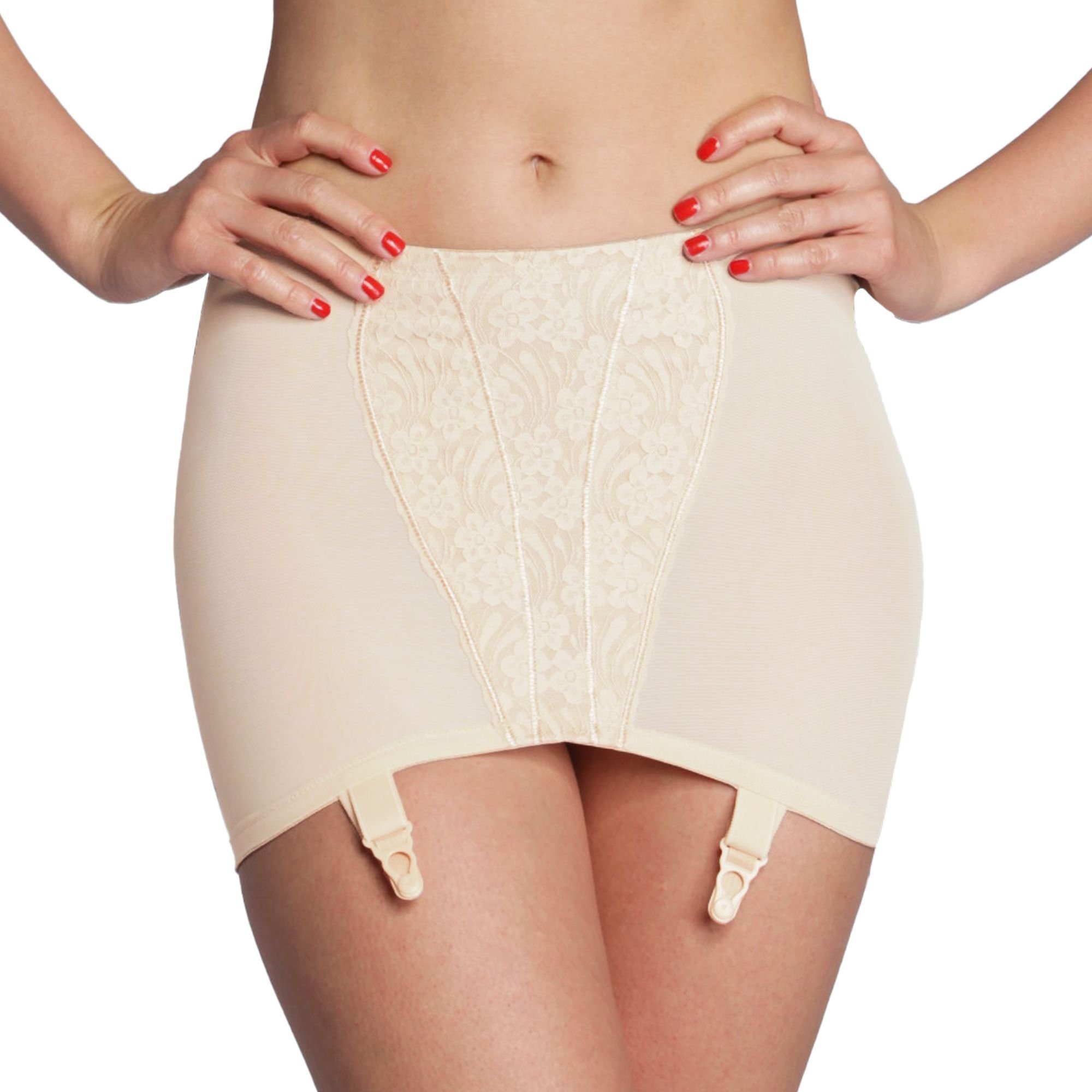 Miss Perfect Strapsgürtel 8773, Strumpfgürtel für Figurformung mit dekorativen Spitzeneinsatz