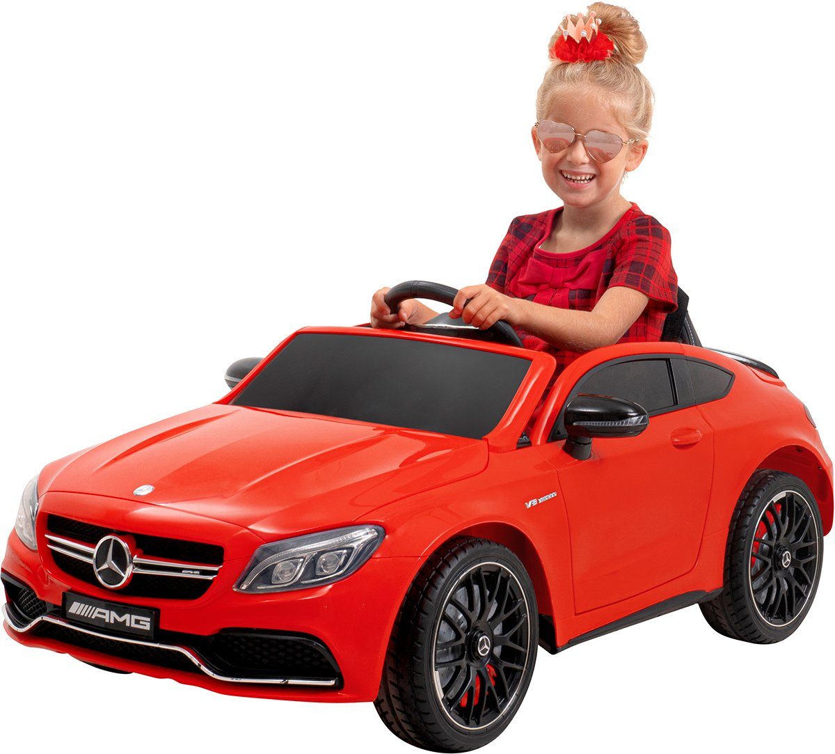 Kinderauto Kinderfahrzeug Kinder Elektroauto rot Eva Räder Mercedes G63 AMG 