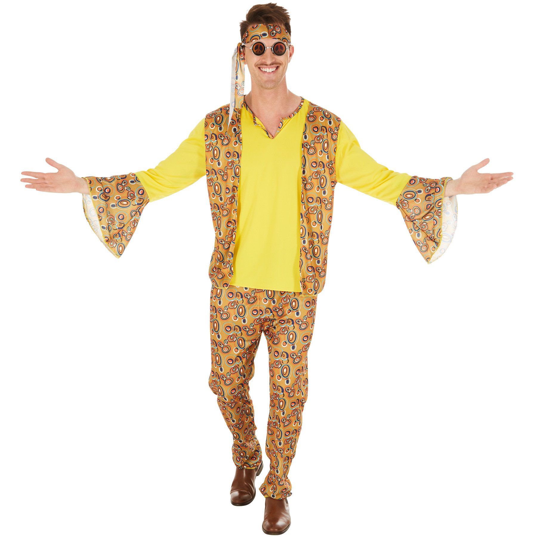 dressforfun Hippie-Kostüm Herrenkostüm Discostar, Oberteil mit angenähter Weste