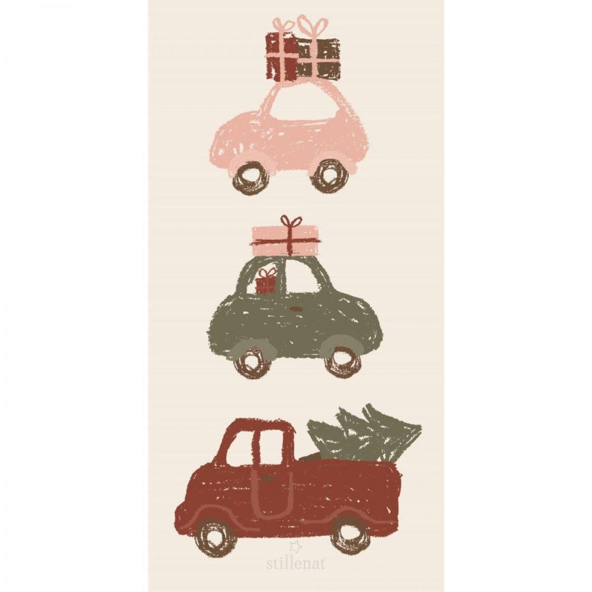Ib Laursen Papierserviette Ib Laursen Servietten 3 Autos auf dem Weihnachtsheimweg (16-teilig)