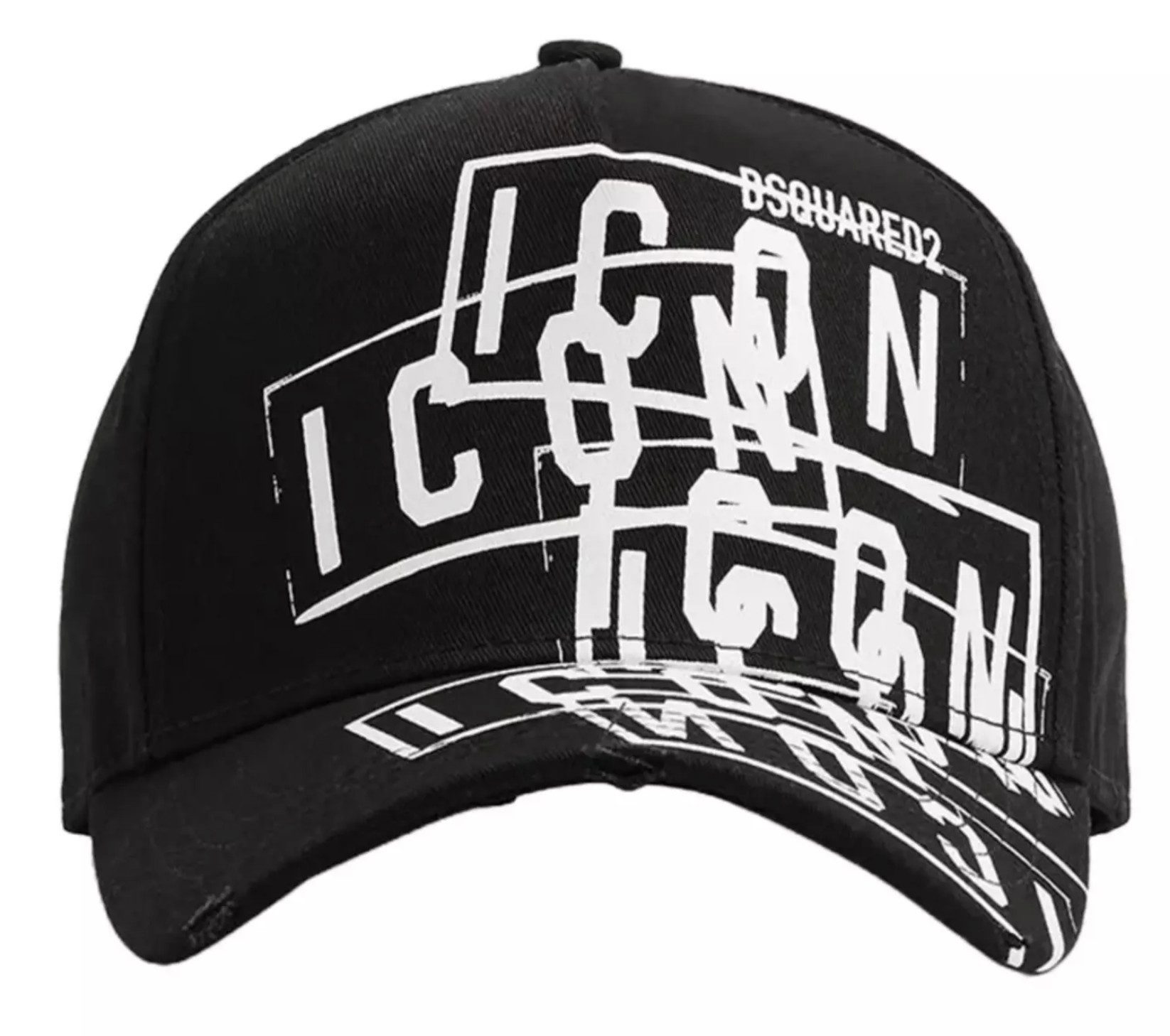 Dsquared2 Baseball Cap Multi Icon Cap Kappe Basebalkappe Gebogener Schirm mit Vintage-Elementen und gerippten Details