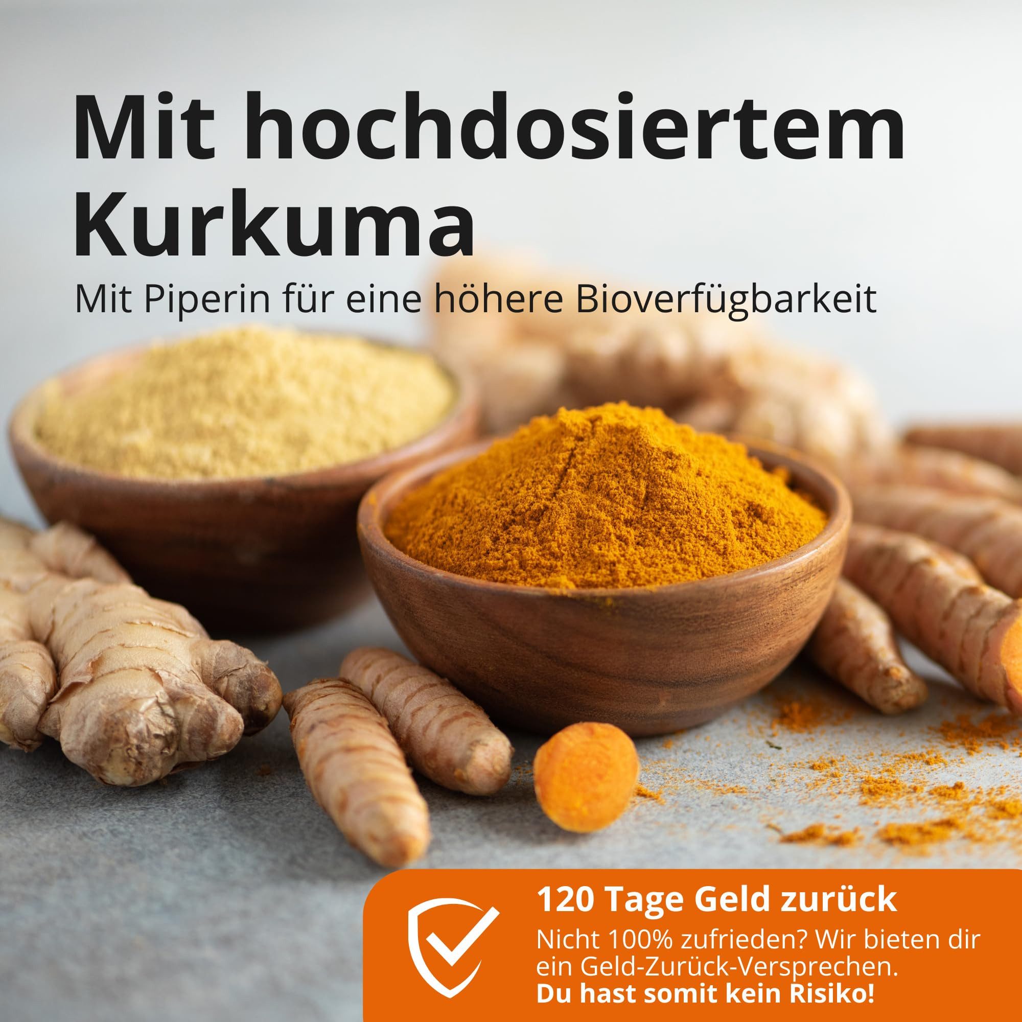 Naturklar Kurkuma Extrakt Kapseln 5-Fach Kombi, 5.200mg pro Tagesdosis Kapseln, Curcuma Kapseln hochdosiert mit Curcumin, Ingwer, Piperin & Zink à 90 St., 52 g, mit Curcumin, Ingwer, Piperin & Zink - 90 Kapseln - Vegan DE
