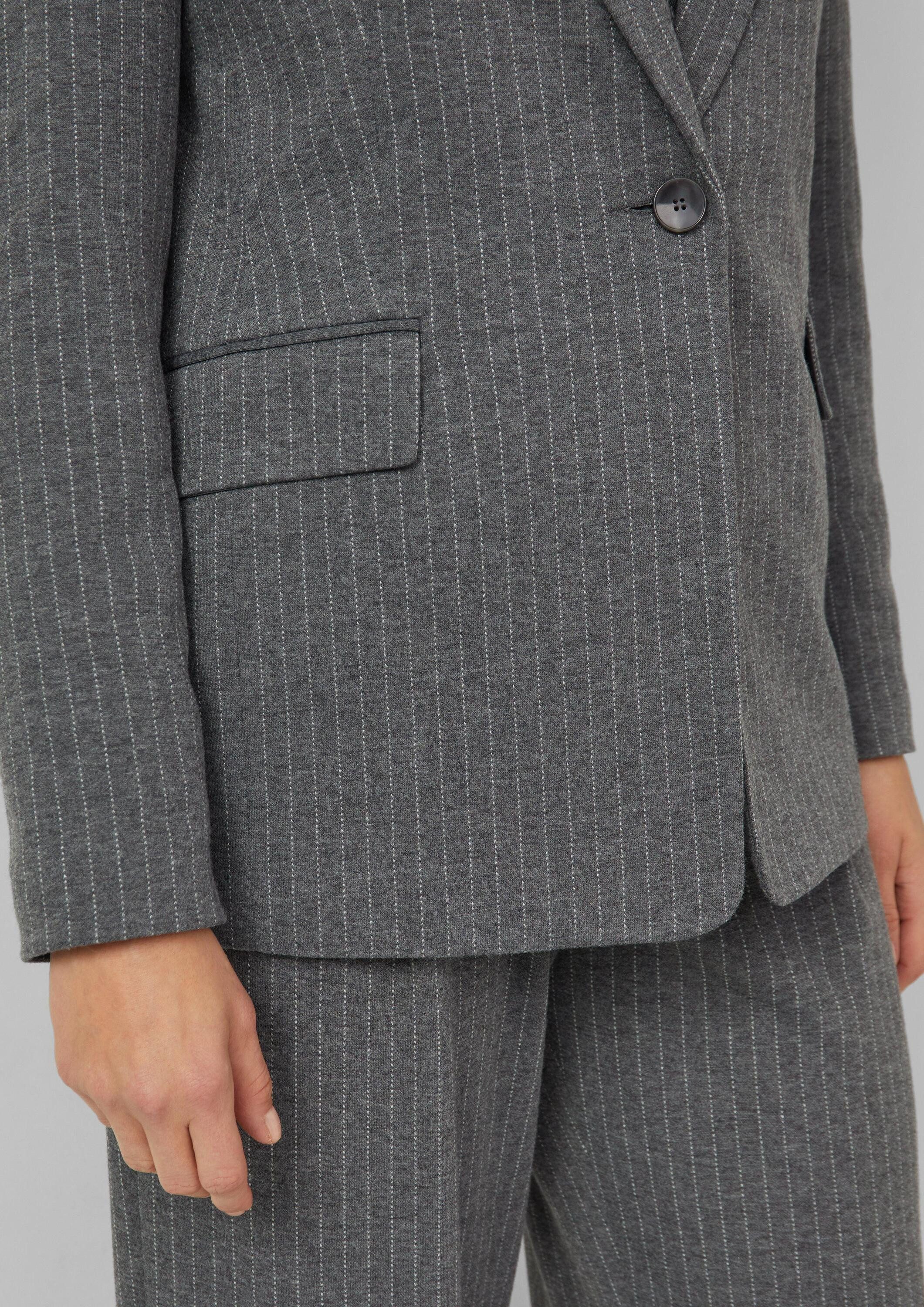 s.Oliver Jackenblazer Indoor-Blazer Antaillierter Blazer mit Nadelstreifen