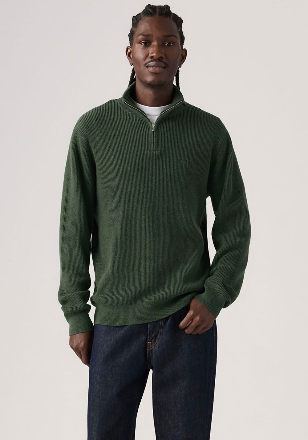 Levi's® Strickpullover HM QUARTER ZIP SWEATER mit Zipper und Struktur
