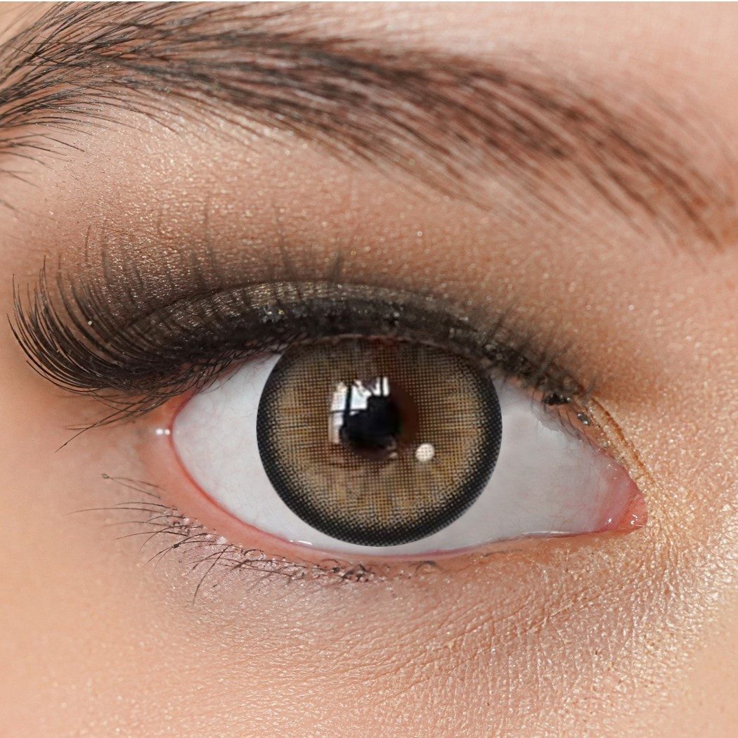 Charmiga Jahreslinsen Farbige Kontaktlinsen braun, Farblinsen ohne Stärke Bliss Sahara Brown, Beauty