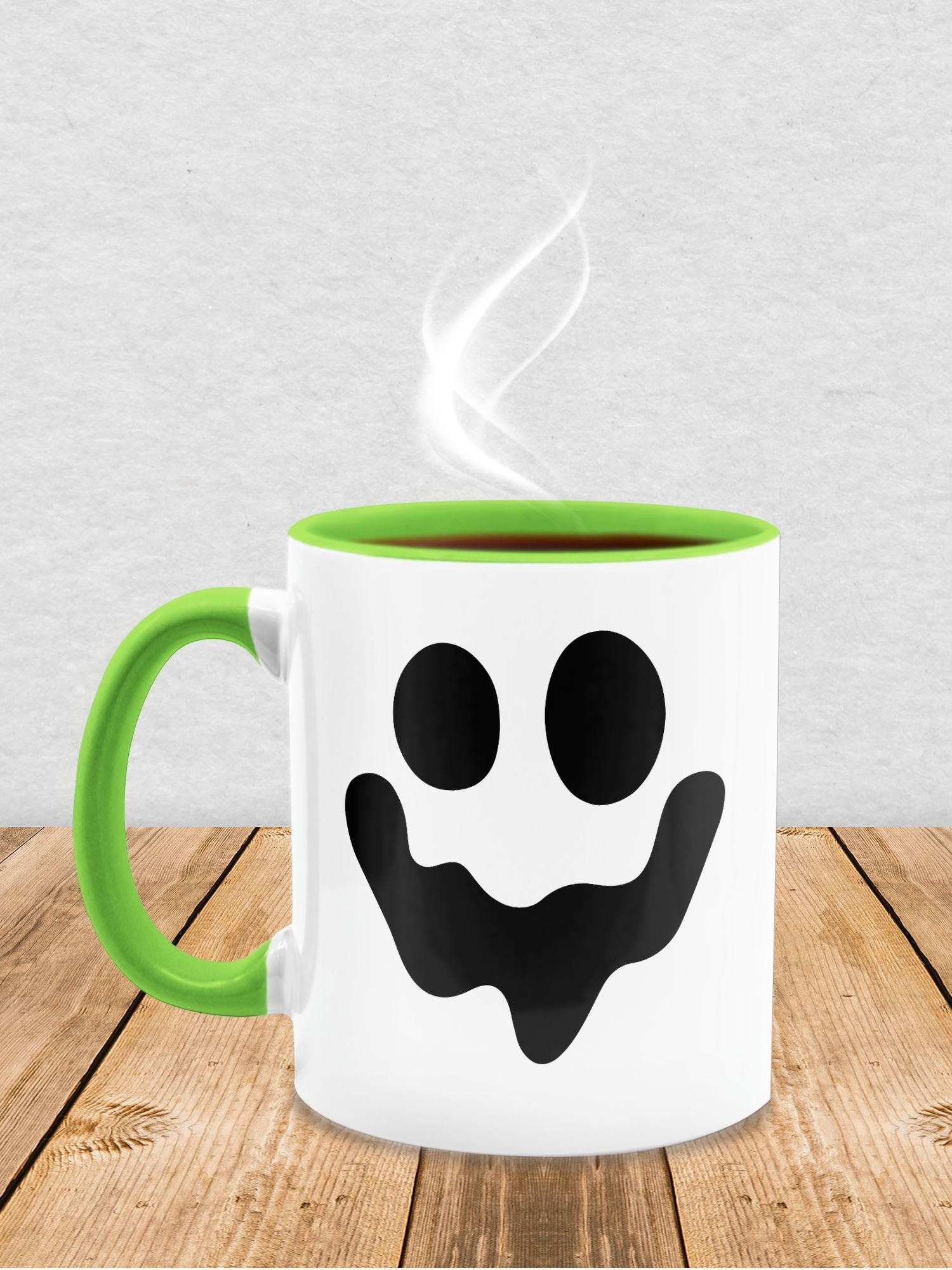 Gespenst Shirtracer Tassen Keramik, Gruselig, Halloween Spuk Tasse Einfach 3 Geist Hellgrün