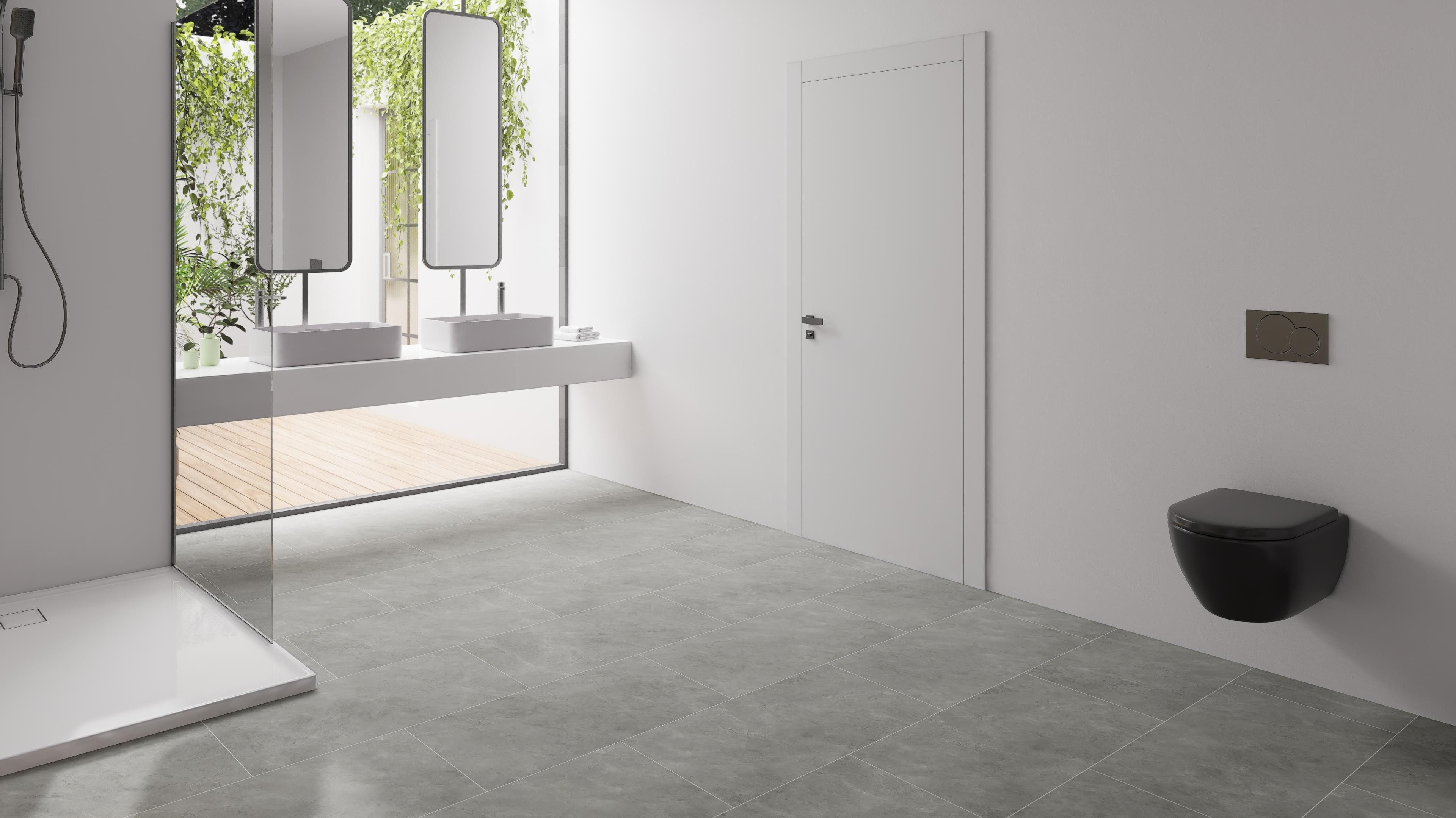 Stilewo Vinylboden 1 m2 Klick-Vinyl Fliese XL inkl. Trittschalldämmung, Fußbodenheizung geeignet, XL Format