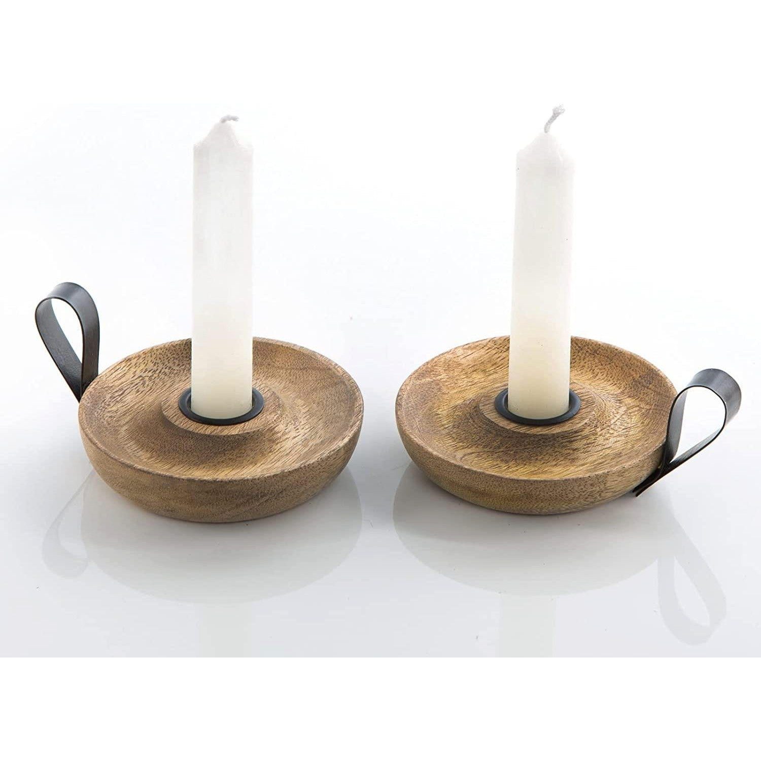 Logbuch-Verlag Dekofigur 2 Kerzenhalter mit Stabkerzen - Kerzenständer für günstig online kaufen