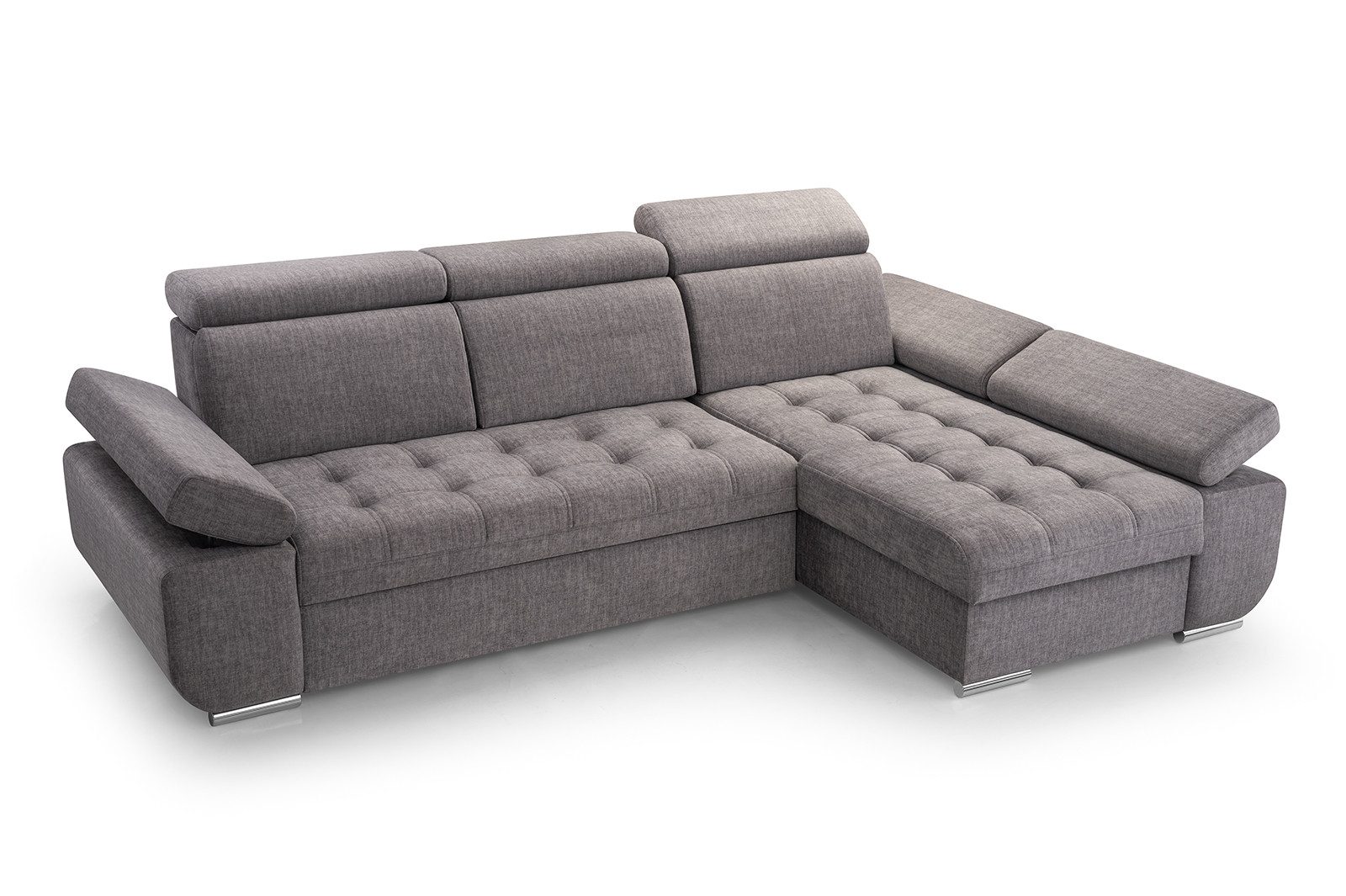 Beautysofa Ecksofa BIANCA, mit Schlaffunktion, Verstellbare Kopfstützen, linke oder rechte Seite