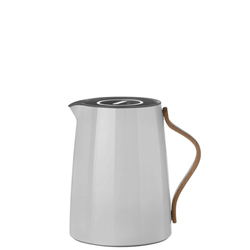 Grau, stylische Liter, mit Stelton Buchenholzgriff 1 Teekanne Emma, Isolierkanne