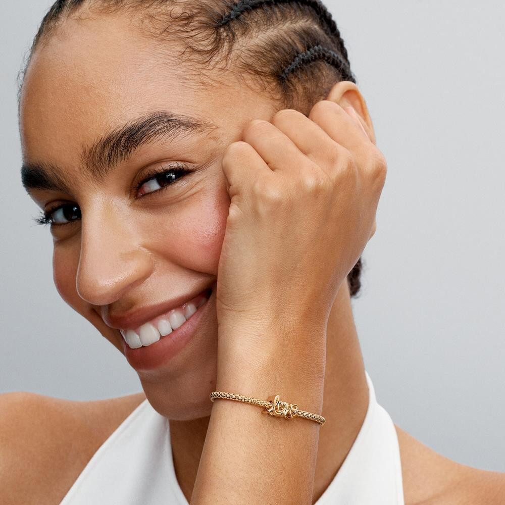 Pandora Charm-Einhänger Slide-Charm Love, vergoldet von PANDORA Moments günstig online kaufen