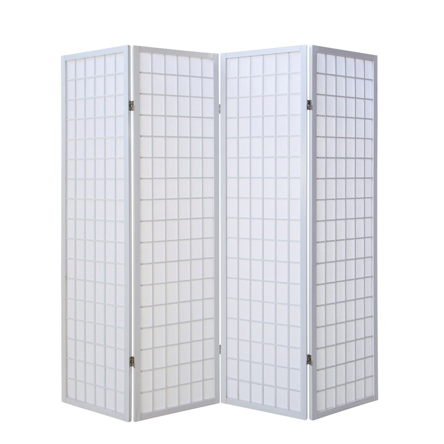 Homestyle4u Paravent Holz Raumteiler Trennwand Shoji Weiß Spanische Wand Si günstig online kaufen