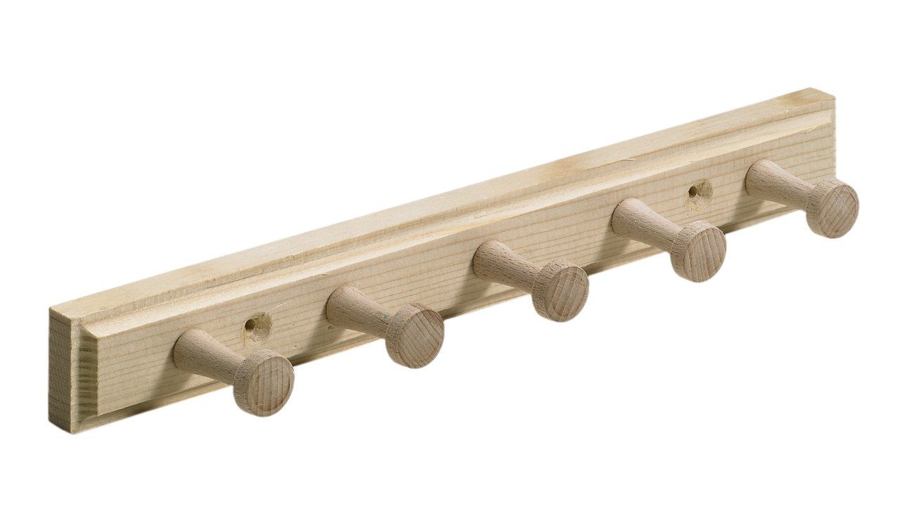 Hettich Garderobenhaken Hettich Holzgarderobe 5 Haken günstig online kaufen