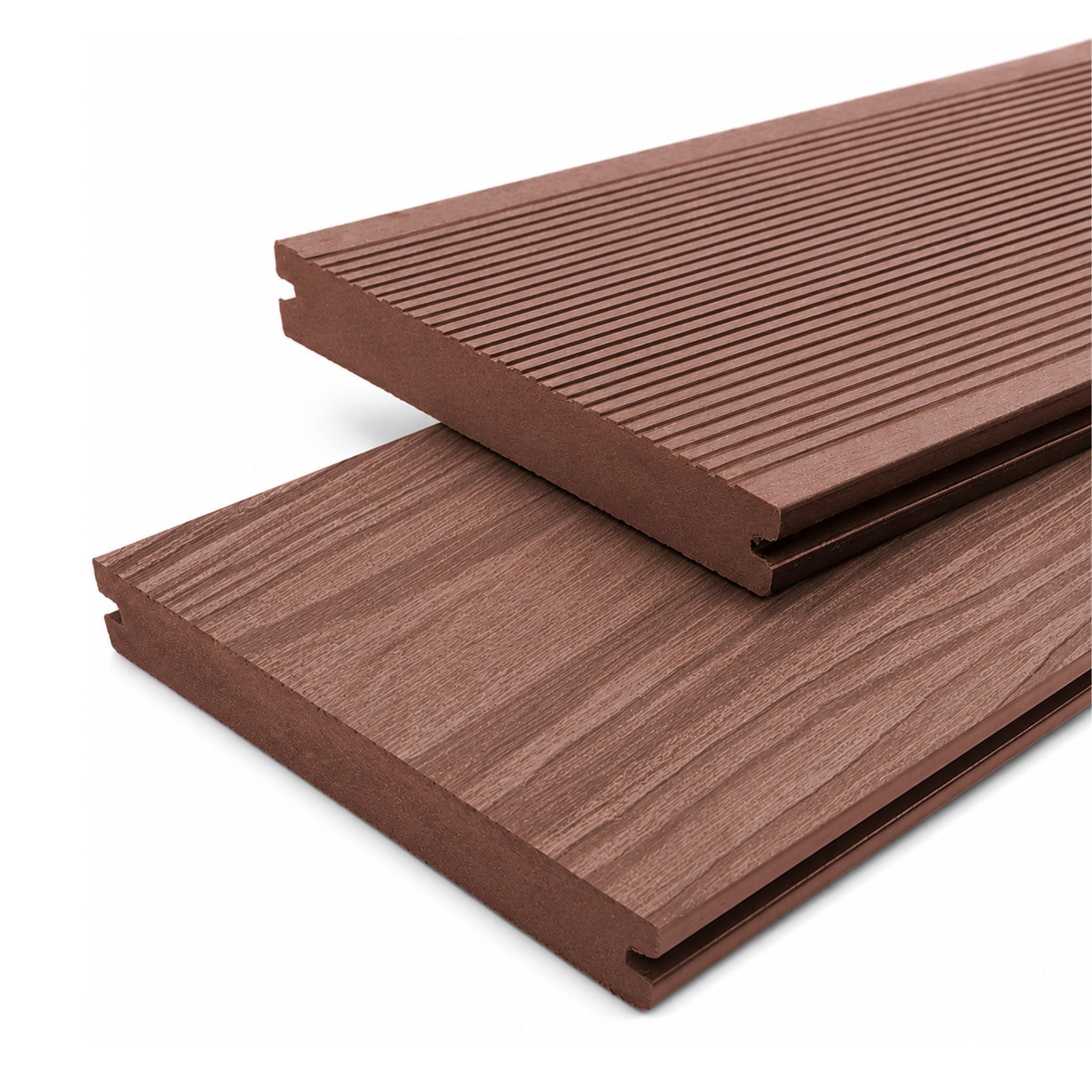 WPC Profi Terrassendielen WPC Terrassendielen Massiv MUSTER 15 cm redwood braun, (Massivdiele, Musterstück 15 cm)