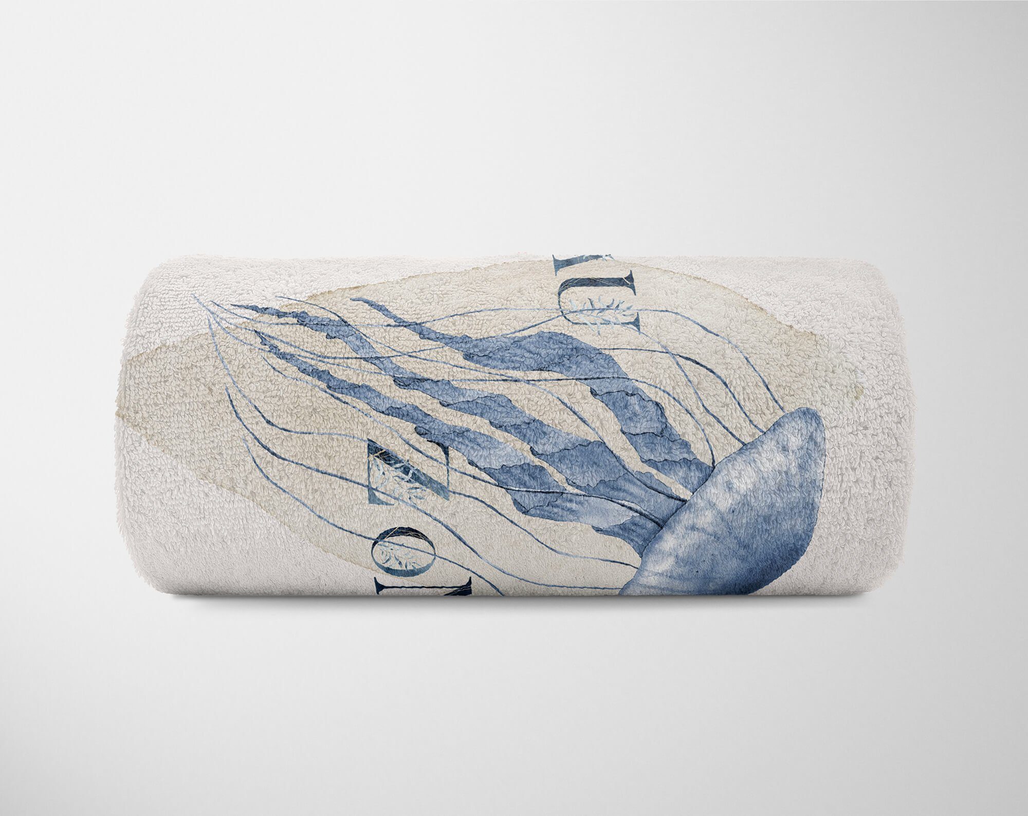 Handtuch Qualle Motiv Saunatuch Strandhandtuch Ozean Handtuch Handtücher Sinus Baumwolle-Polyester-Mix Kunstvoll Kuscheldecke Art (1-St), Unterwass,