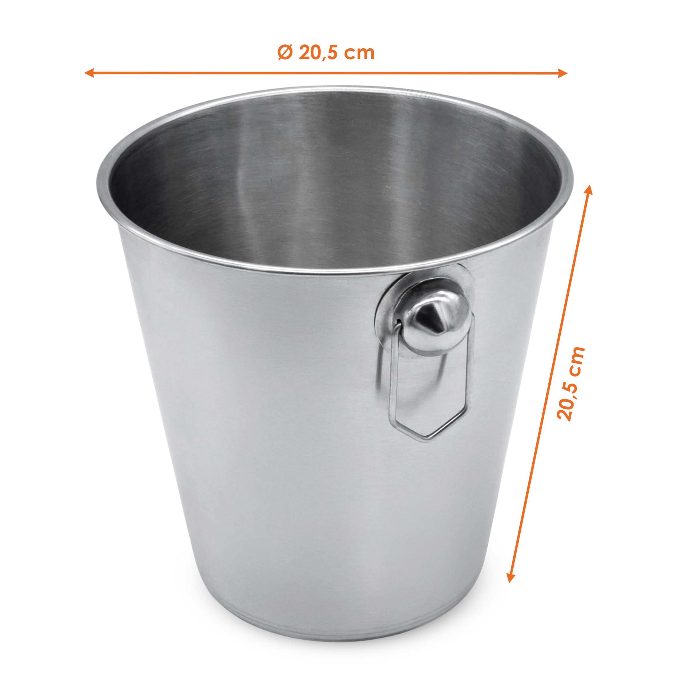 Spetebo Sektkühler Edelstahl Sektkühler silber matt - 20 cm, Eiskübel Champagnerschale Flaschen Kühler