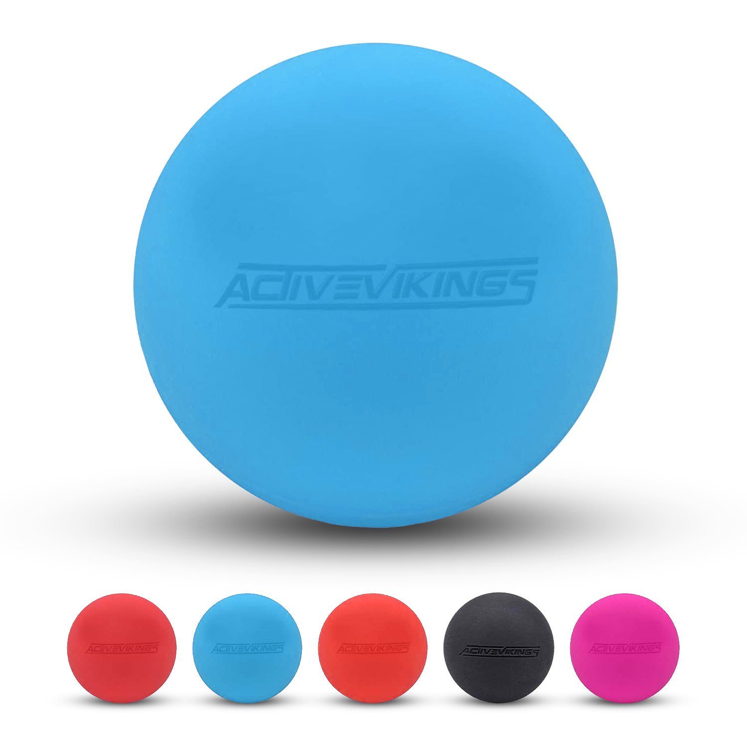 ActiveVikings Lacrosseball ActiveVikings® Massage-Ball - Ideal gegen Verspannungen und perfekt für Selbstmassage - Lacrosse-Ball und Faszien-Ball für Frauen und Männer, 6cm und passt überall rein, ideal um Faszien zu lockern Blau
