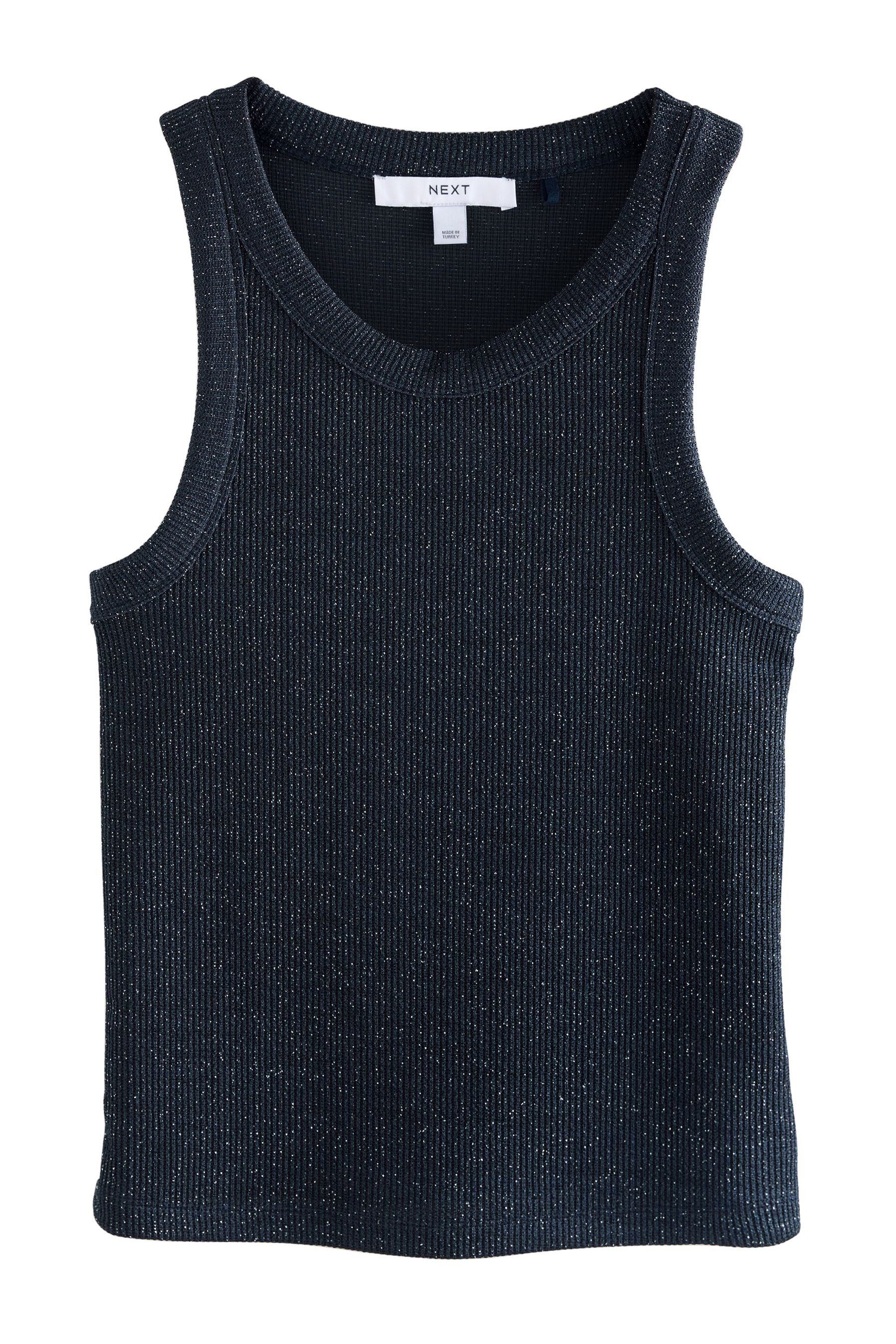 Next Trägertop Geripptes Metallic-Tanktop mit Racerback günstig online kaufen