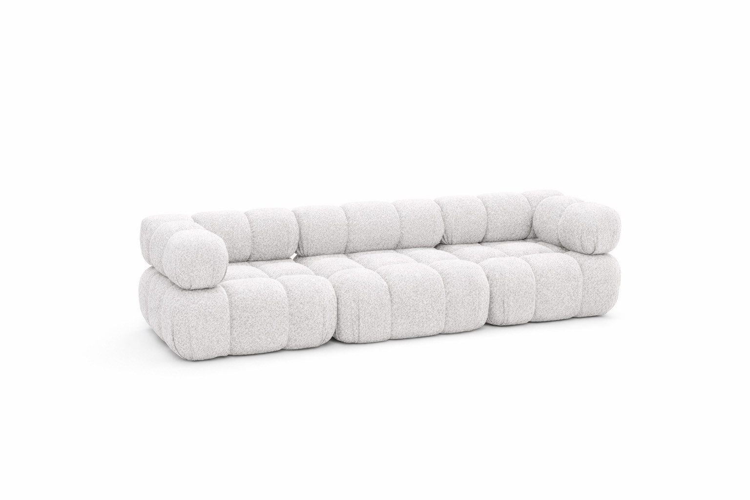 Kaiser Möbel Sofa Modulares 3-Sitzer-Sofa, gerade Couch, Bouclé-Stoff Abriamo, Selia, Bouclé-Stoff Abriamo,modulares System,weiche, abgerundete Form