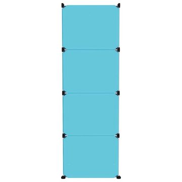 furnicato Schuhschrank Kinderschrank Modular mit 12 Würfeln Blau PP