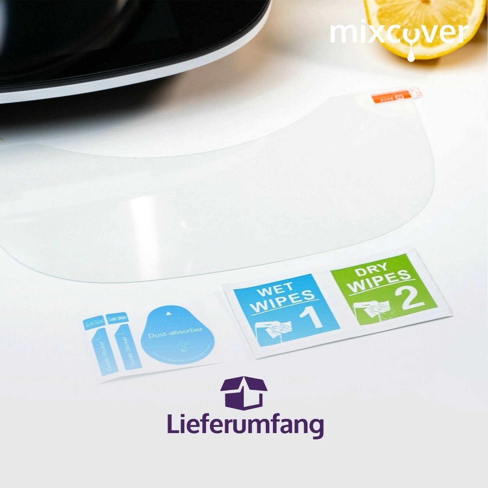 Mixcover Küchenmaschinen-Adapter für Bosch mixcover Schutzglas Displayschutz Schutzfolie Cookit Screenprotector