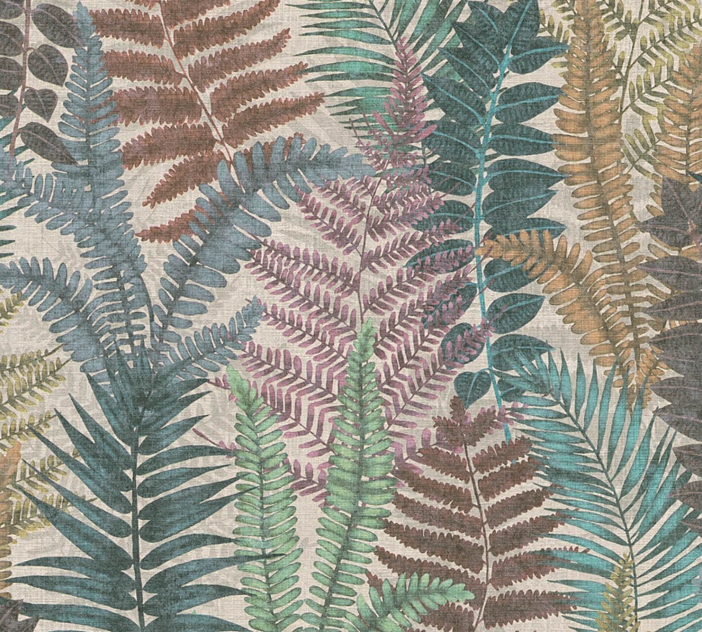 KUNSTLOFT Vliestapete Fame in Foliage Tapete matt, lichtbeständige Design 0.53x10.05 m, natur bunt