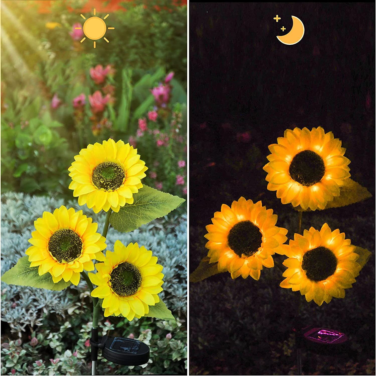 Dekoration, Licht Sonnenblume LED Solarlampen Solar GelldG Solarleuchte Gartenleuchte