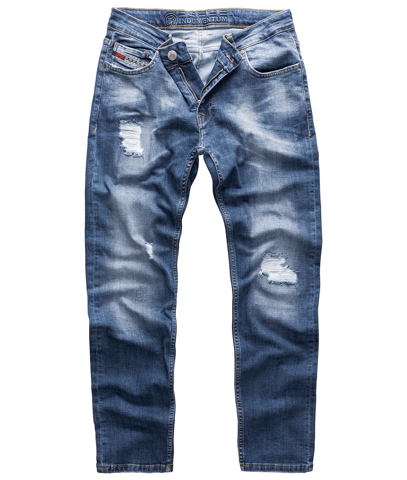 Indumentum Slim-fit-Jeans Herren Jeans Stonewashed Blau IS-304