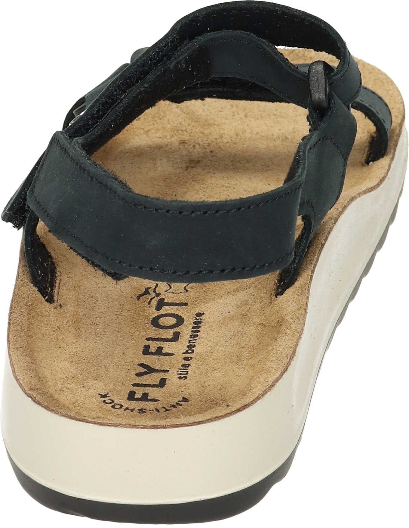 Fly Flot Sandalen Sandalette aus schwarz Nubukleder