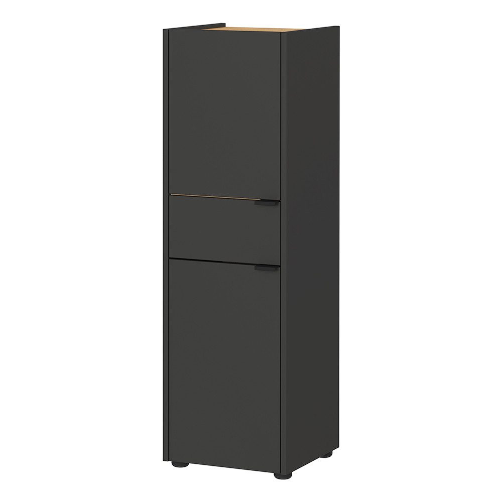 Lomadox Badkommode FLORINA-01, Badmöbel Badezimmer Kommode modern in graphit mit Eiche