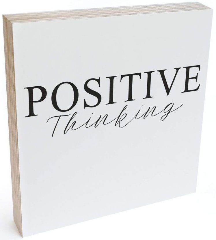 Wall-Art Holzbild Tischdeko Positive Thinking, (1 St) | Bilder