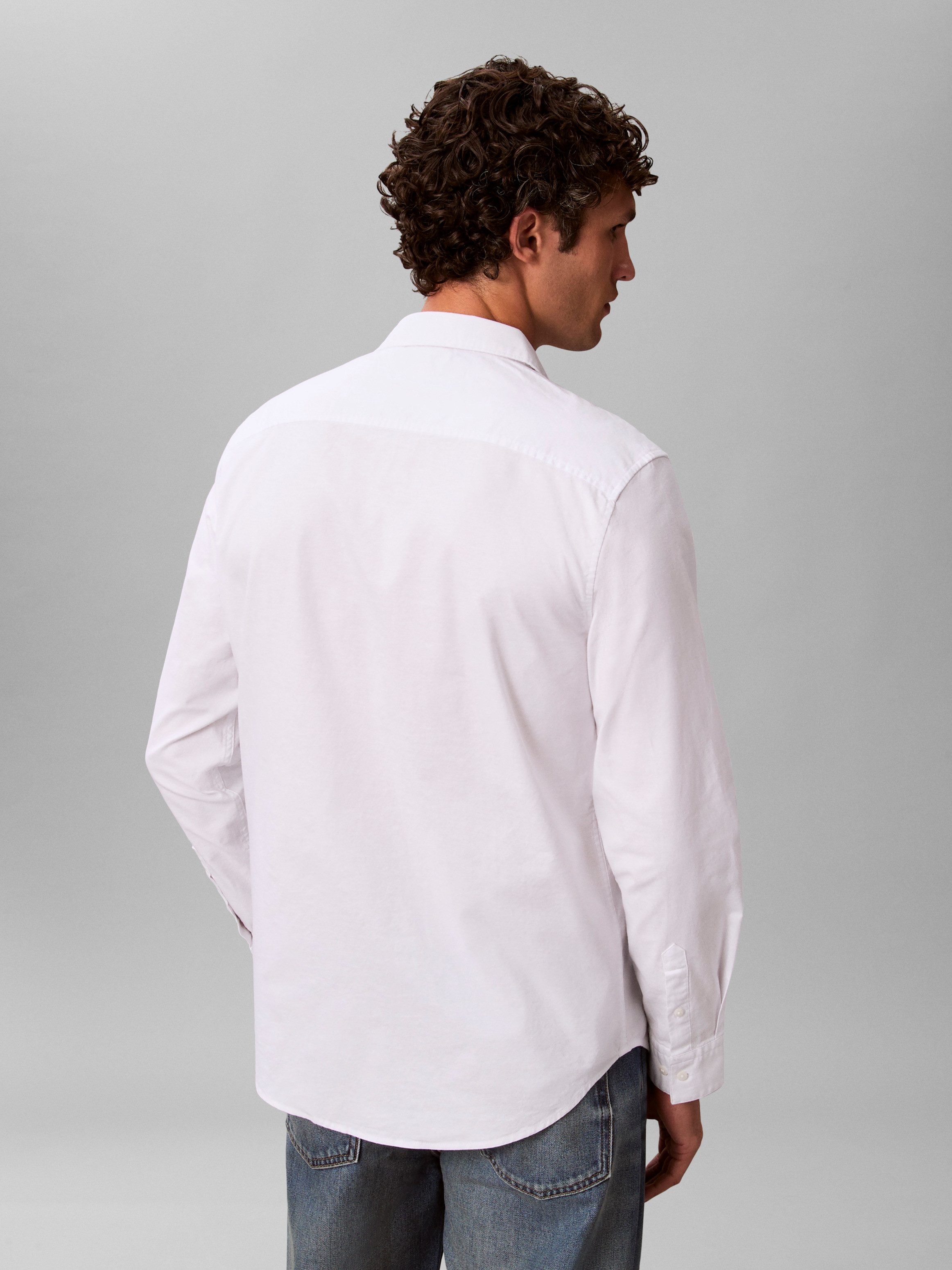 Calvin Klein Jeans Langarmhemd Button-Down-Kragen, Baumwoll-Stretch günstig online kaufen