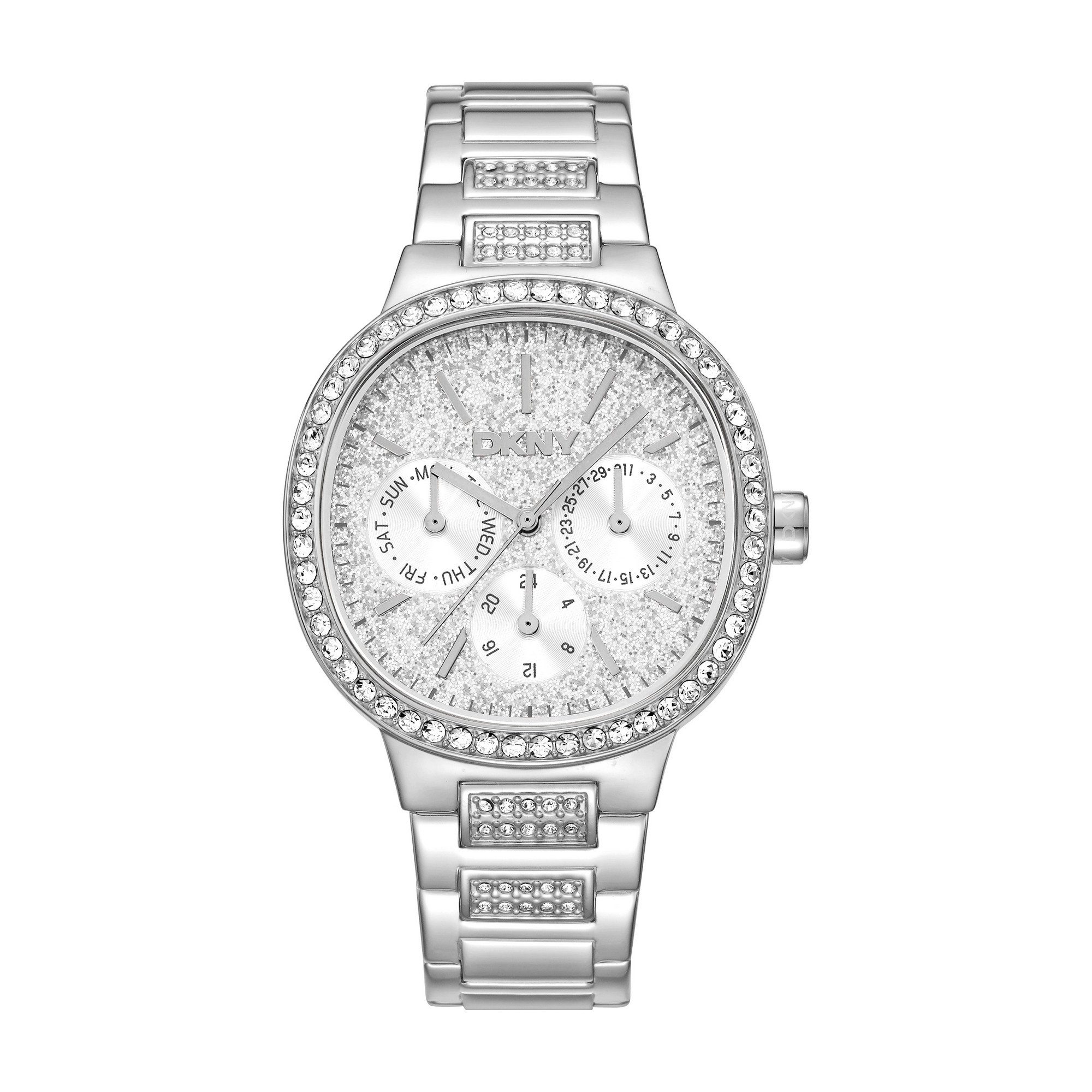 DKNY Quarzuhr Evening DK1L084M0215, Armbanduhr, Damenuhr, Edelstahlarmband, analog, Tag