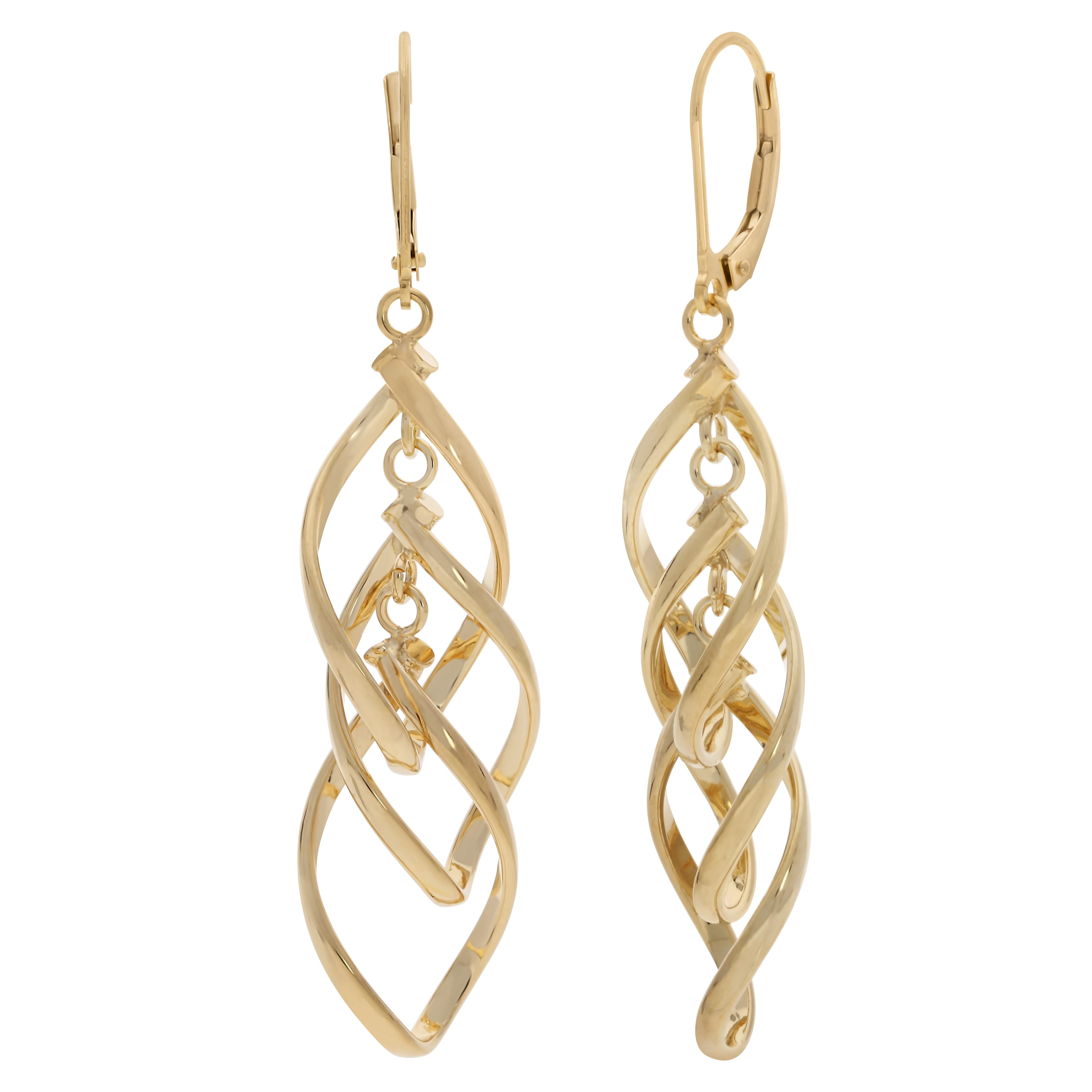 Paar Ohrhänger Schmuck Geschenk Gold 375 Ohrschmuck Ohrringe Tropfen Spirale