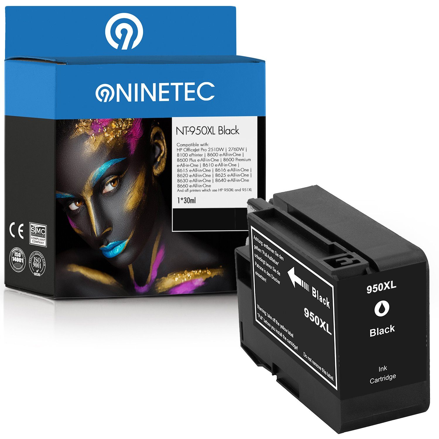 Tintenpatrone Black ersetzt XL HP 950 950XL NINETEC