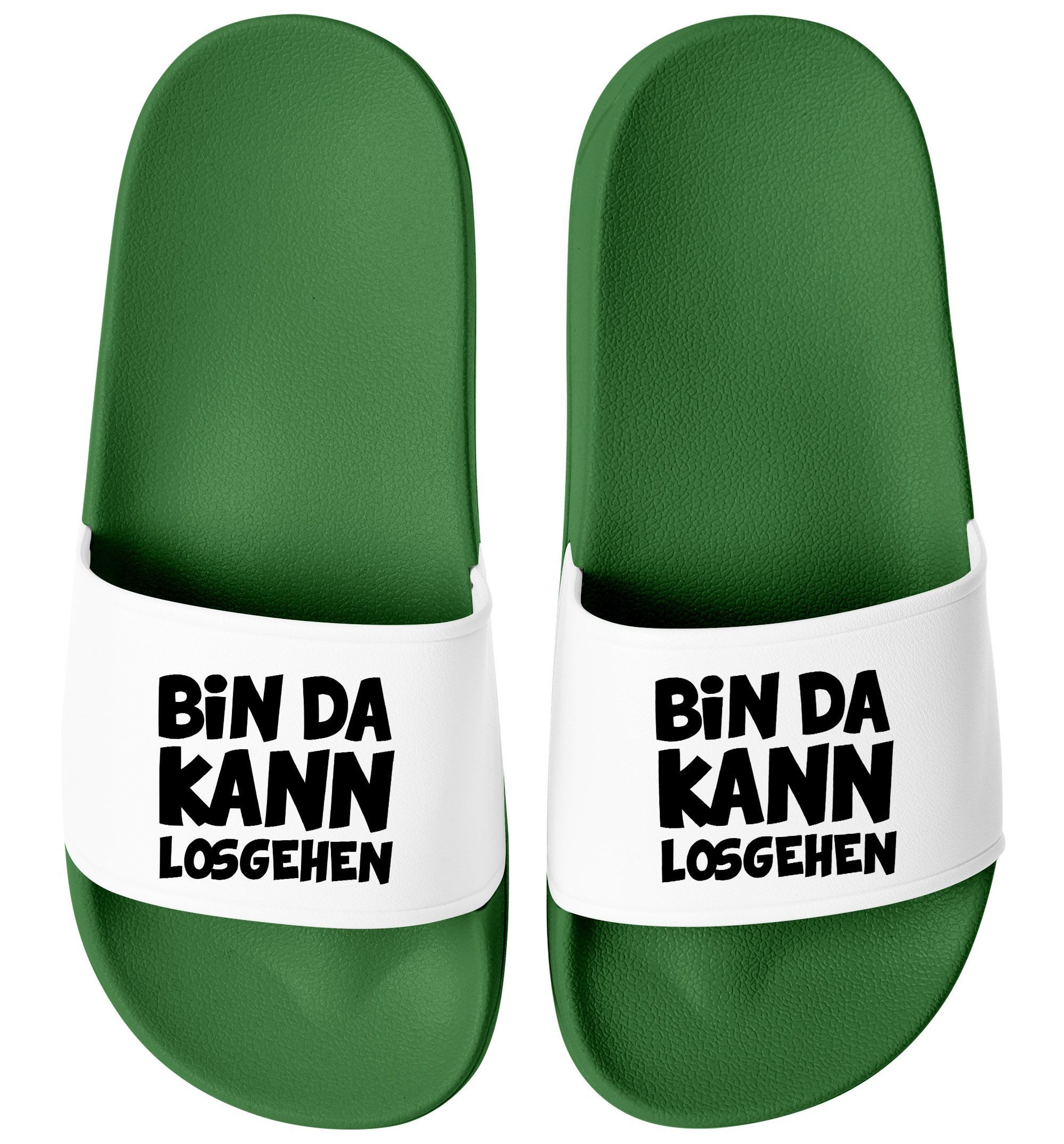 Badeschlappen mit Spruch Kann losgehen Witzige Latschen für Urlaub, Badesandale
