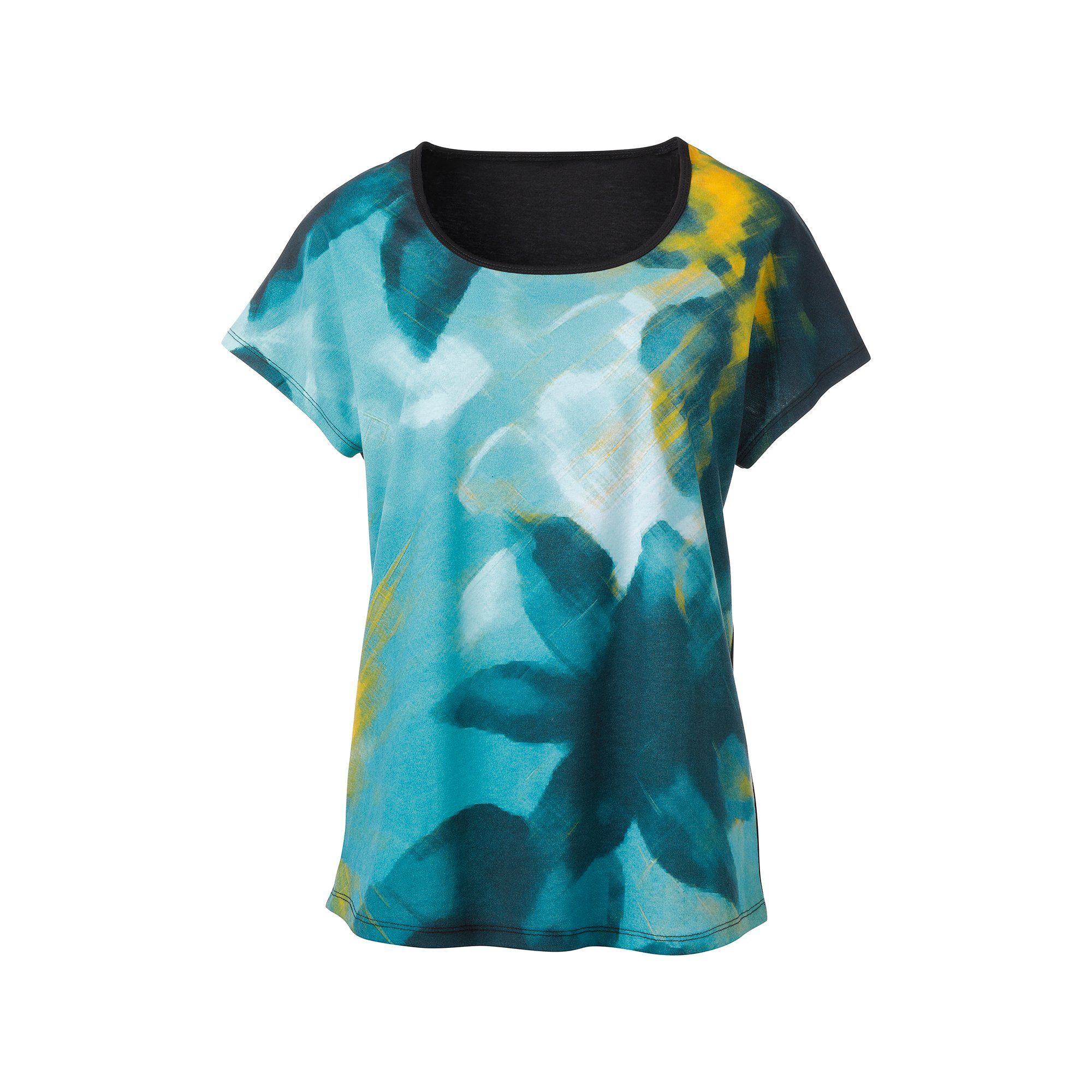 DEPROC Active Funktionsshirt CLAIRE WOMEN mit Allover-Print blau-türkis-weiß