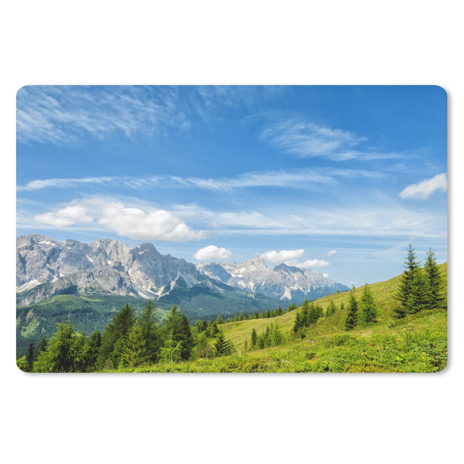 MuchoWow Mauspad Alpen - Berge - Gras (1-St), Mouse pad Klein, Gaming Deko, PC Zubehör, 27x18 cm