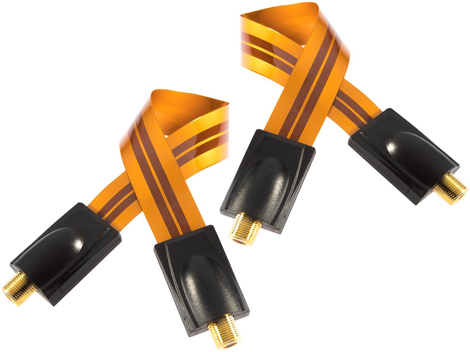 Poppstar SAT Fensterdurchführung ultra-flach 0,2mm SAT-Kabel, (28 cm), Kupplung (F-Stecker), vergoldete Kontakte