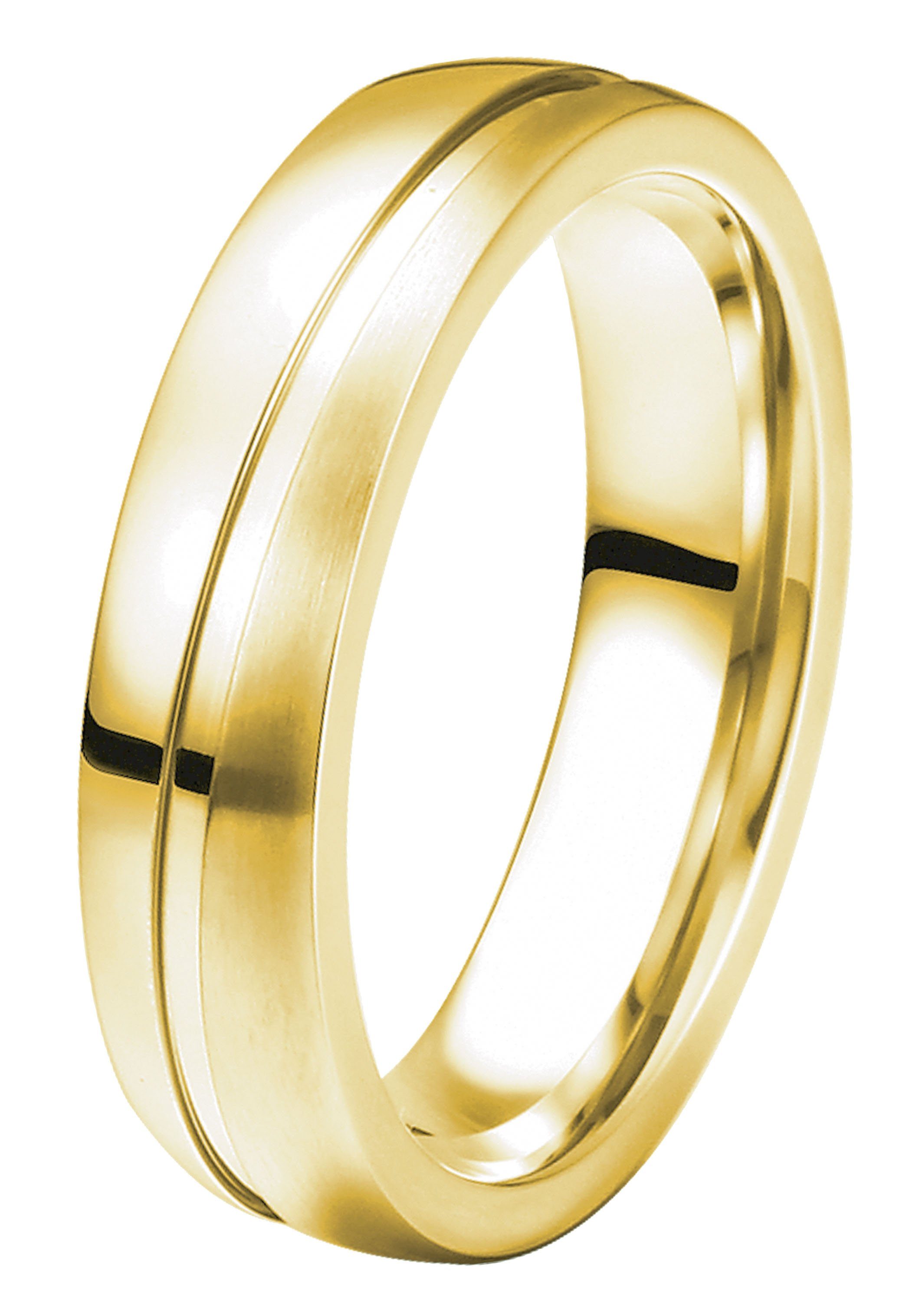 o. Trauring DOOSTI Schmuck Zirkonia Silber ohne LIEBE, Trauring Partnerring Geschenk mit gelbgoldfarben 925 Ehering