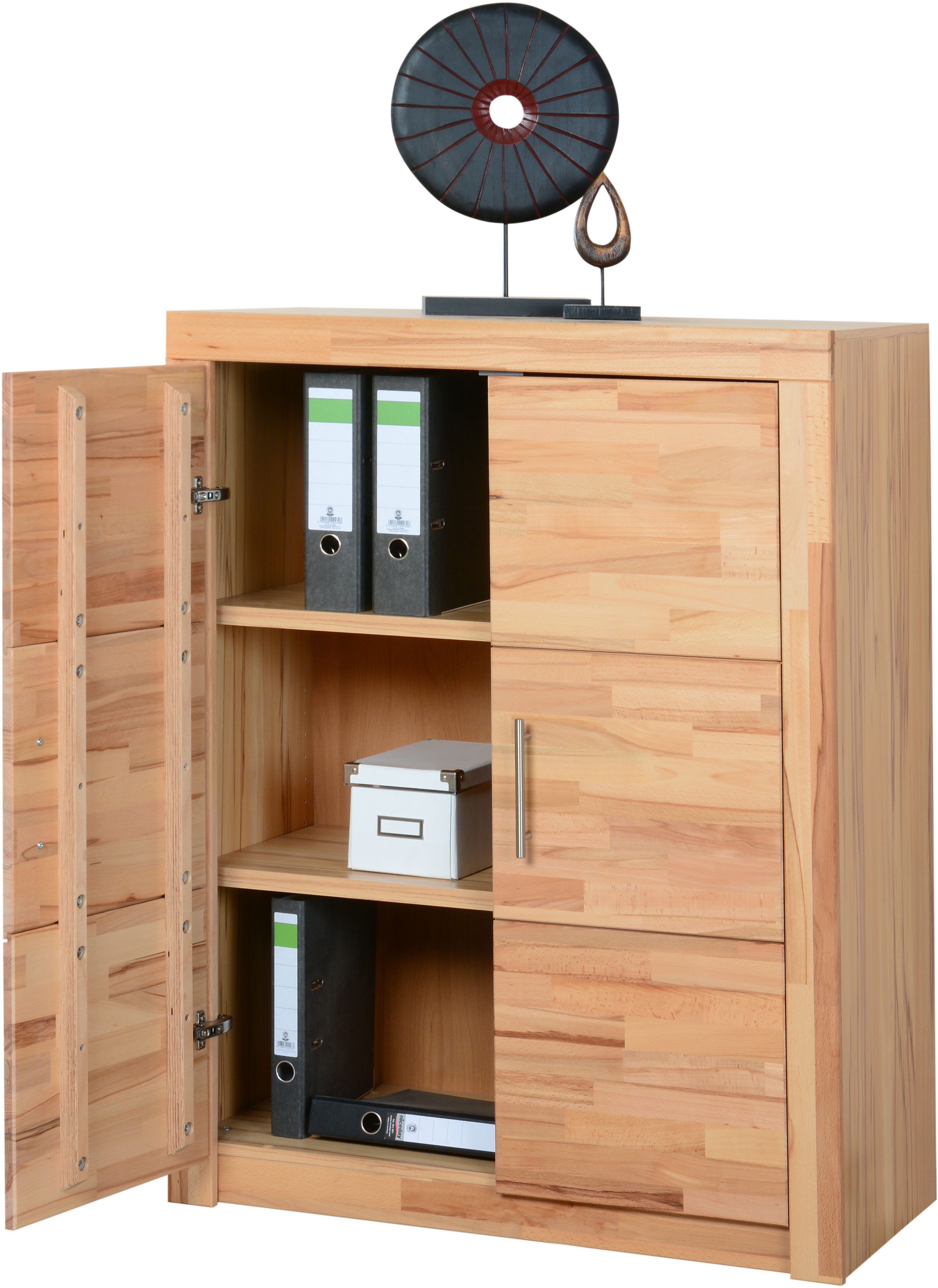 VOGL Möbelfabrik Aktenschrank Toronto in 2 Breite, 3 Fächer, teilmassiv, Höhe 119 cm, Made in Germany – Bild 2 von 3