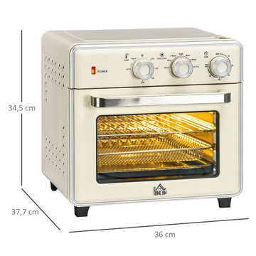 HOMCOM Minibackofen 5-in 1 Mini Ofen, 20 L Fassungsvermögen, 1400W, mit Drehspieß