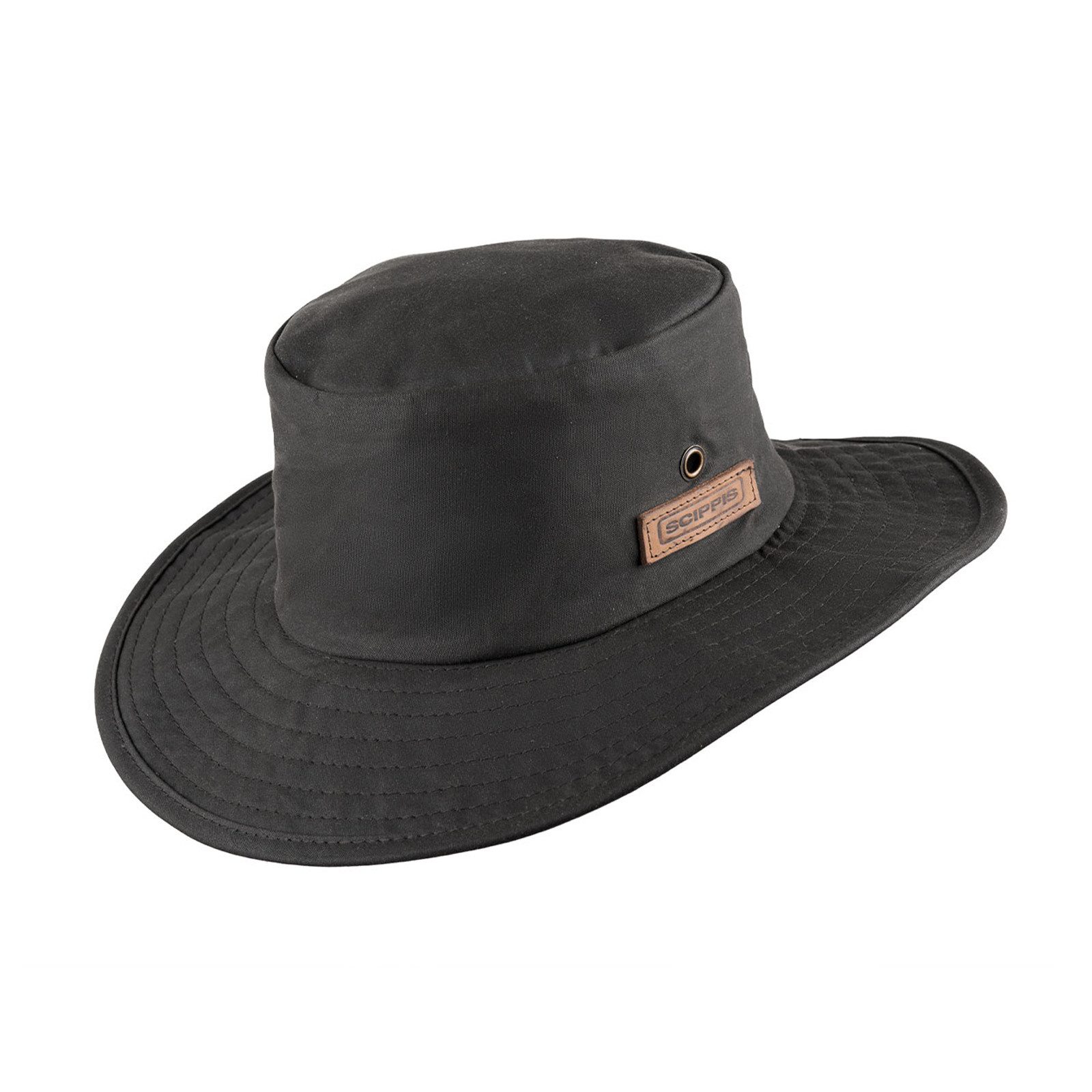 Scippis Regenhut SCIPPIS Outdoorhut „Oilskin Jack“ – Baumwolle, wasserabweisend, black