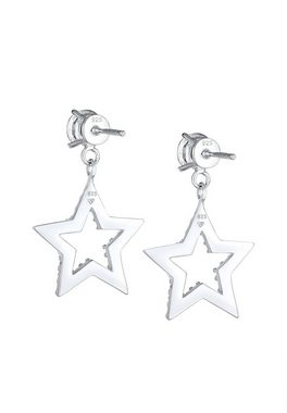 Elli Paar Ohrhänger Sterne Sparkling Kristalle 925 Silber