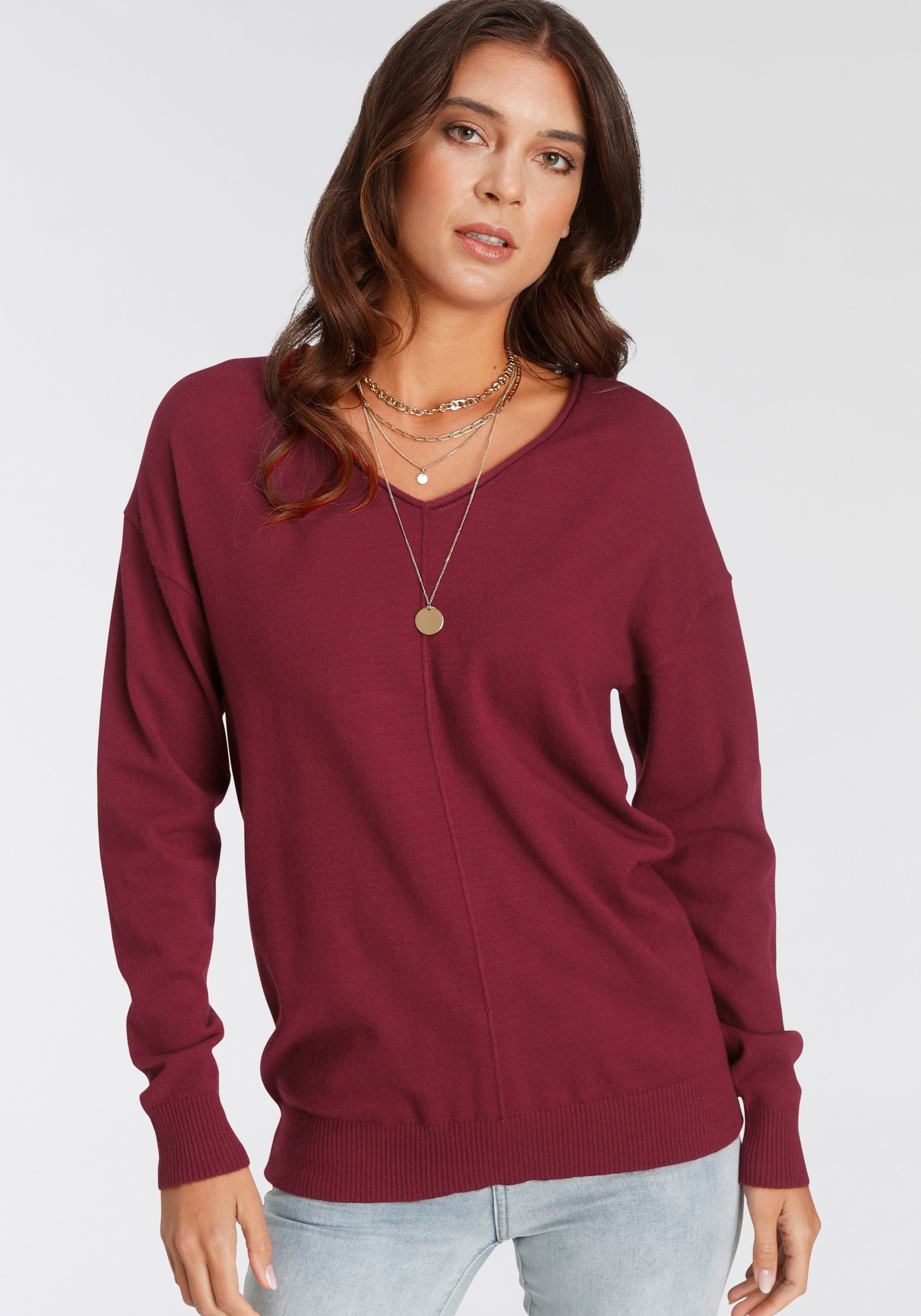 Weinrote Pullover Damen