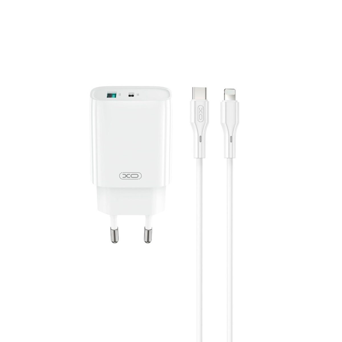 XO XO Wandladegerät CE30 PD 30W 1x USB-C 1x USB weiß + Kabel USB-C Smartphone-Ladegerät