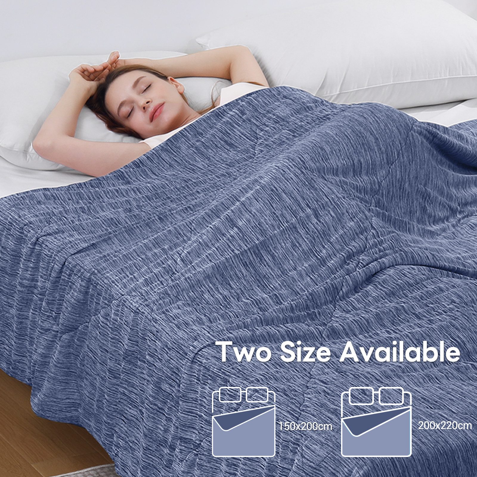 Elegear Sommerbettdecke Sommerdecke 150/220x200cm Kühldecke mit Japanische Arc-Chill 3.0, Kühlende Bettdecke aus Kühlfasern, superweich, antiallergisch – Bild 5 von 5