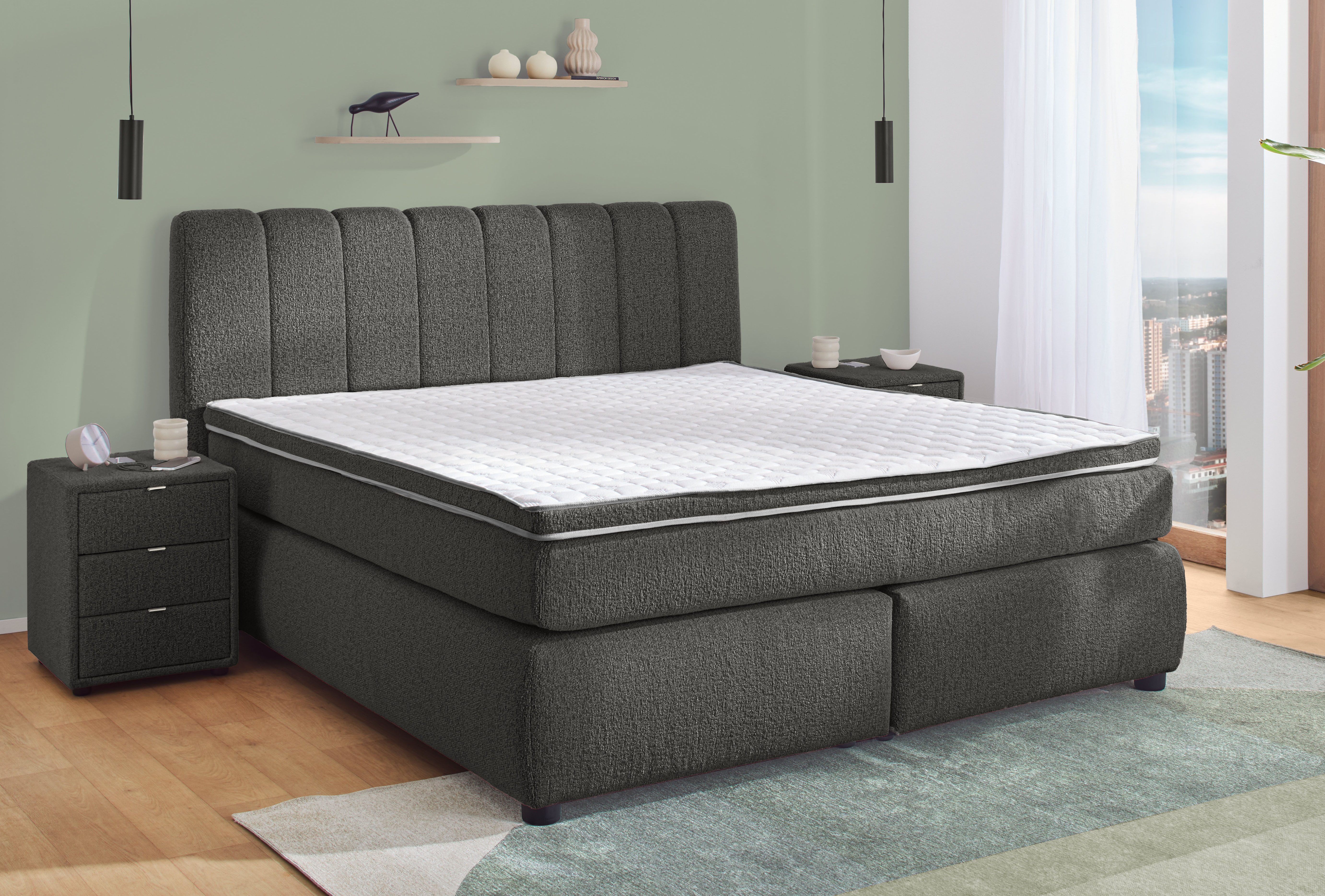 Jockenhöfer Gruppe Boxspringbett Tilda, wahlweise mit oder ohne Bettkasten, inkl. 7-Zonen-TTFK-Matratze, Kaltschaumtopper, 180x200cm